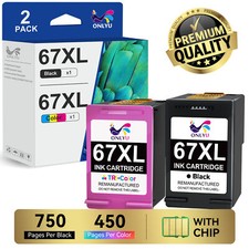 67XL Ink Cartridge for HP Deskjet 2700 2755e 4100e 4155e Envy 6000 6452e Printer