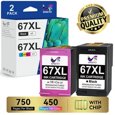 67XL Ink Cartridge for HP Deskjet 2700 2755e 4100e 4155e Envy 6000 6452e Printer