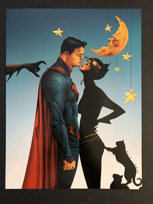 Batman Superman #14 Catwoman Kiss COVER DC Comics Poster Print 9x11.5 Jae Lee