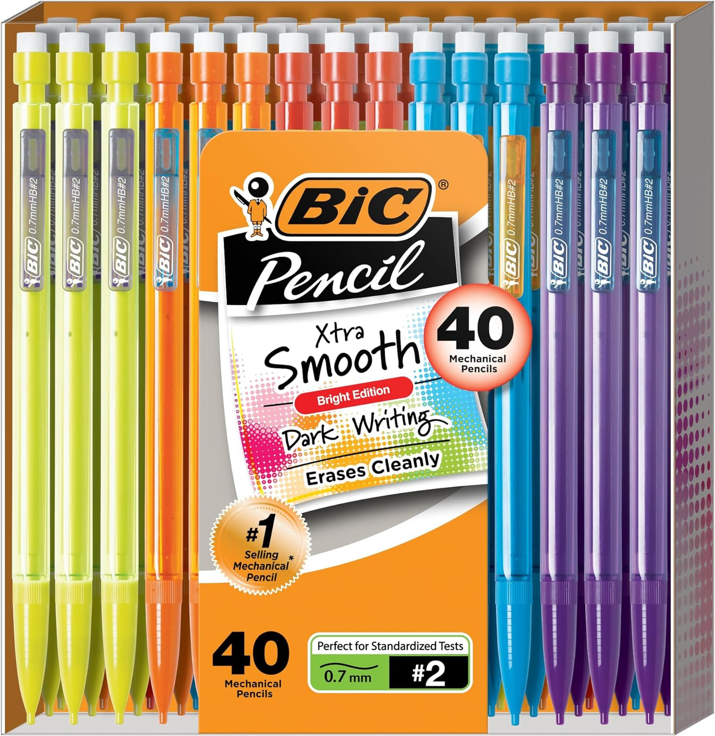 BIC MPGP61 Druckbleistift 0,7 Mm – Mit Gummi-Griff – 6 Stück Pack – Nicht Nachfüllbar