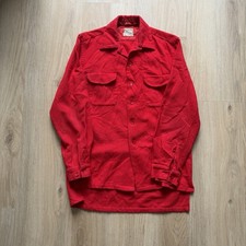 Vintage 1950s McGregor Wool Loop Collar Button Up Red size Small