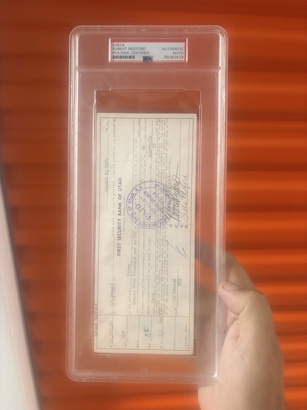 Robert Redford   Signed  Authentic Bank Check PSA/DNA Encased