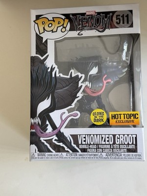 FUNKO POP MARVEL VENOM VENOMIZED GROOT 511 GITD GLOW IN THE DARK HOT TOPIC +case