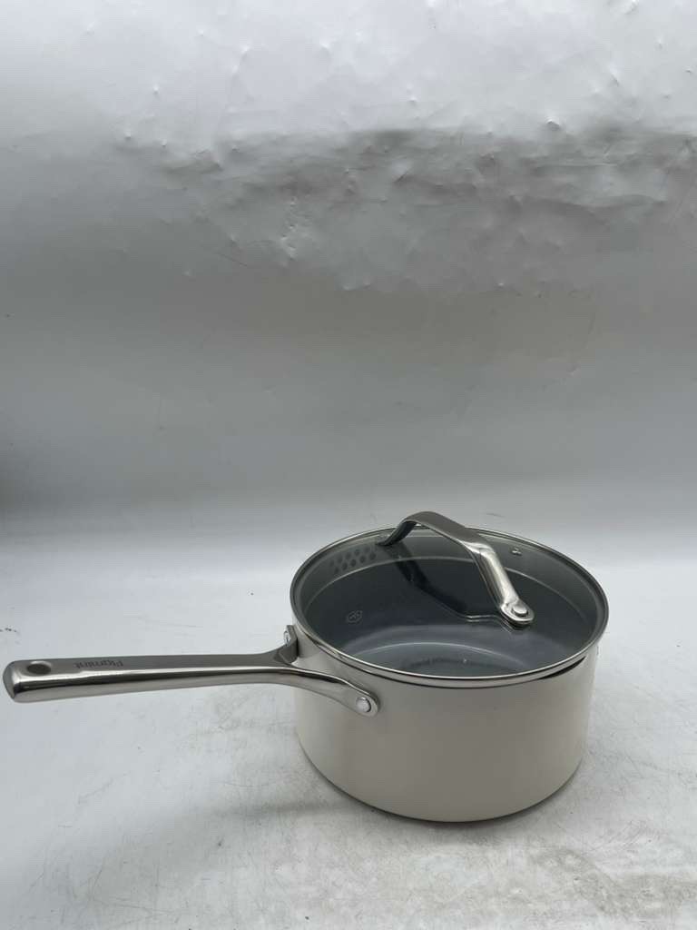 7pc Nonstick Ceramic Coated Aluminum Cookware Set - Figmint™ (Cream, USED)