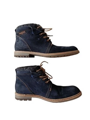 Men Bugatti Boots Navy Leather 43