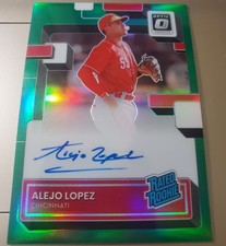 2022 Optic Green Refractor Prizm #/5 ALEJO LOPEZ Rookie Auto Autograph Card RC