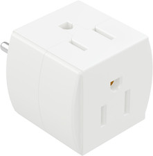 3 Outlet Wall Adapter, 90 Degree 3 Way Plug Adapter Cube Tap, 3 Prong Multi Plug