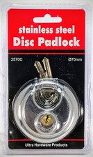  12 PACK HARDENED STEEL DISC PADLOCK 70mm STORAGE OR TRAILER - KEYED DIFFERENT