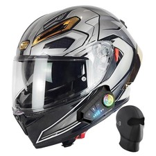 Full Face Motorcycle Helmet with Bluetooth DOT - Wide Panoramic View Street B...