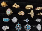 Lot of 16 VTG Avon Fashion Rings Costume Jewelry Various Size Style Color Condit
