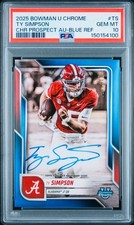 2025 BOWMAN U CHROME TY SIMPSON BLUE REFRACTOR AUTO AUTOGRAPH /150 PSA 10