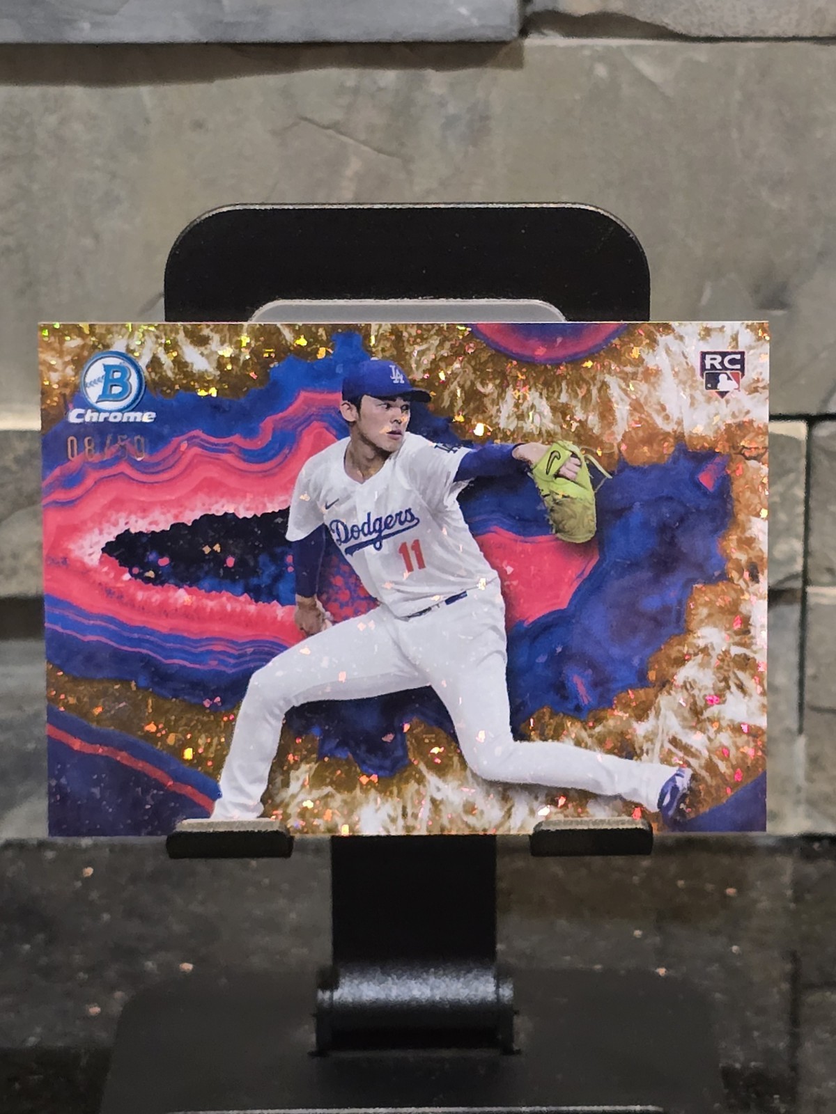 2025 Bowman - Crystalized Roki Sasaki #BWC-9 Gold Refractor /50 (RC)