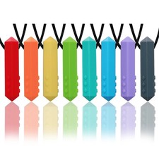 Chew Necklaces for Sensory Kids, 8 Pack Chewy Necklace Boys Rainbow