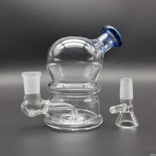 4.1 INCH Thick Hookah Water Pipe Glass Bong Smoking Pipe Bubbler Shisha W/Bowl 