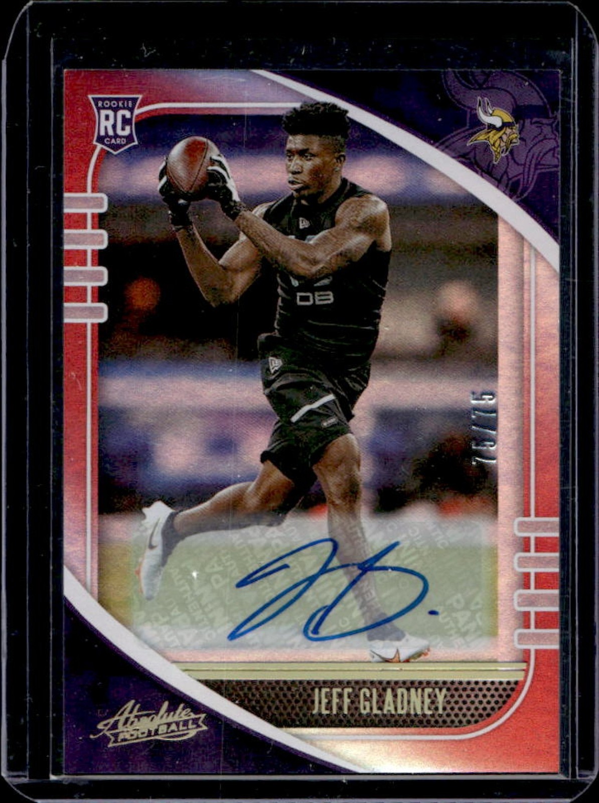 Jeff Gladney Panini Absolute #154 Signature-Spectrum Red