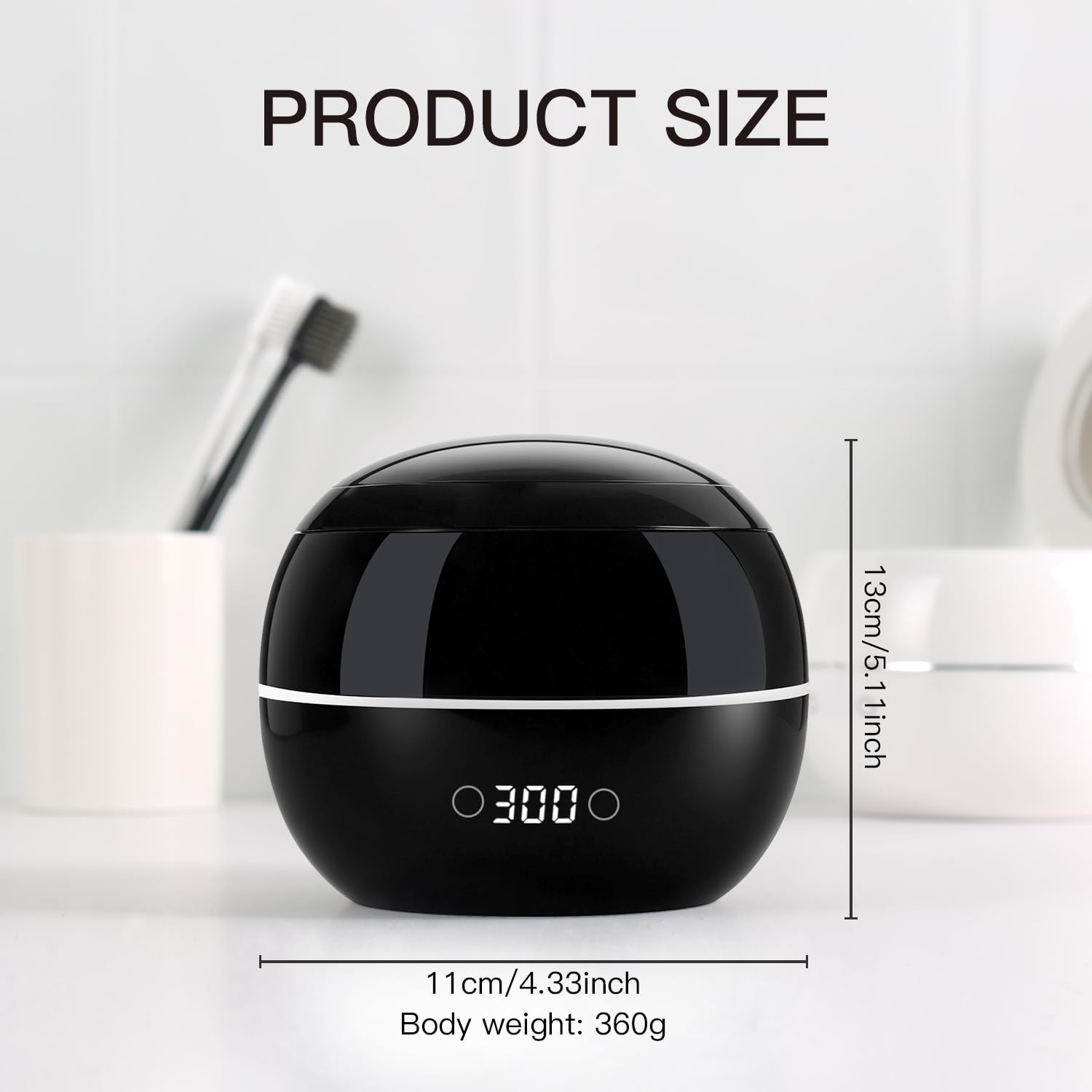 Ultrasonic Retainer Cleaner Machine Denture Cleaning Pod Portable Night Guard 