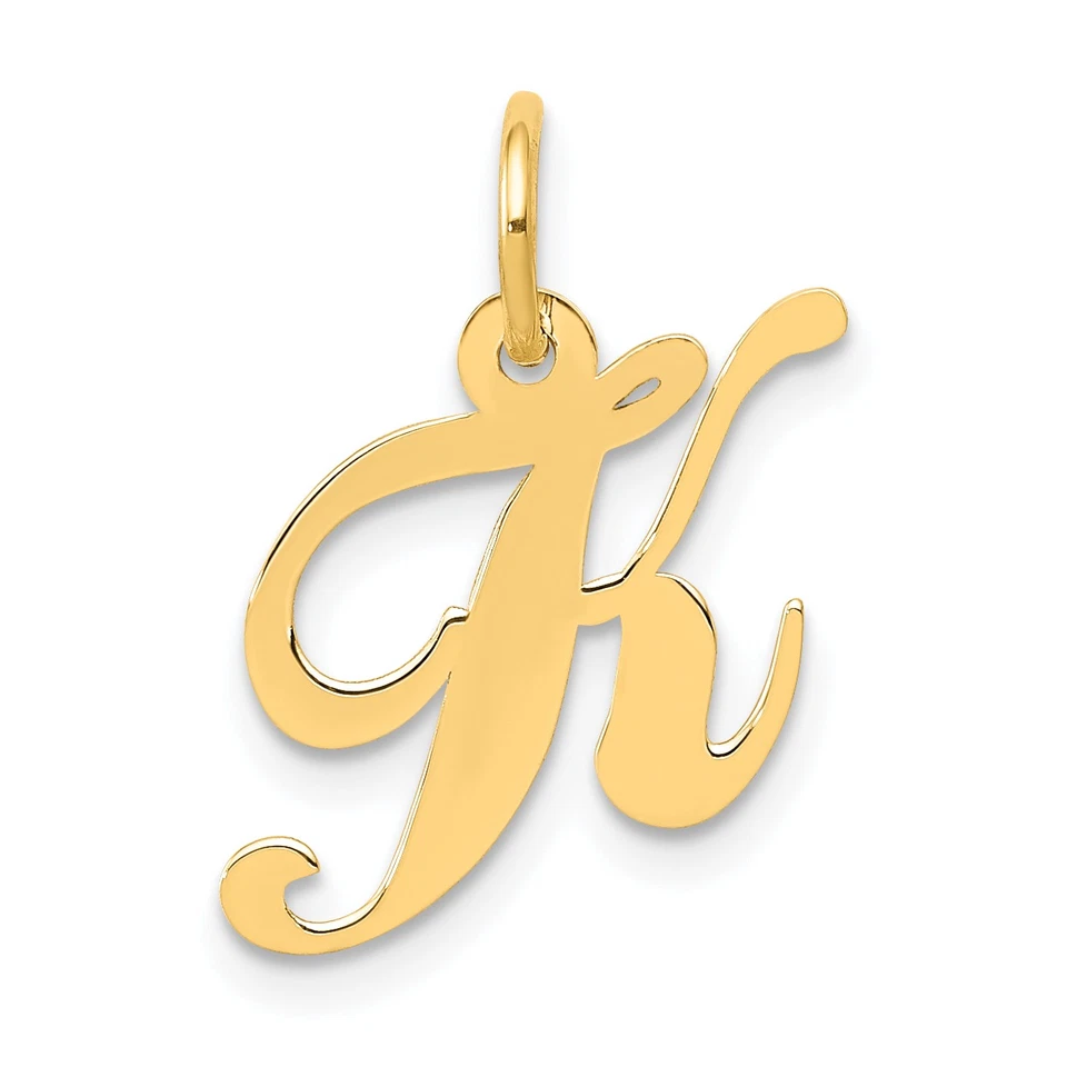 14k Gold Small Fancy Script Letter K Initial Charm YC651K - Image 2 of 4