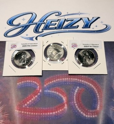 2026 D&P SemiQ America 250 Quarters Declaration Of Indep. CHOICE BU+ USM Bags