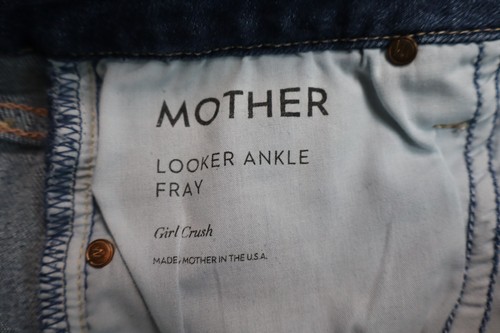 Mother Jeans Womens 27 Mid Rise The Looker Wash Skinny Ankle Fray Girl Crush - Picture 3 of 14