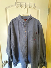 Ariat Work FR Men’s 2XL Blue/White Plaid Woven Cotton Button Long Sleeve