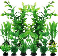 Fish Tank Accessories Aquarium Decorations Green Plants, 10pcs Green Fish Tank D