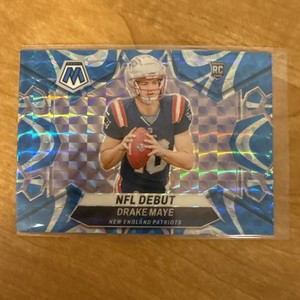 2024 Panini Mosaic - NFL Debut Drake Maye #273 Reactive Blue Mosaic Prizm (RC)