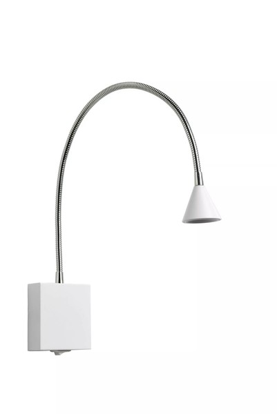 Led Wandlampe Flexibel Weiß Chrom Wohnzimmer BüRo 4000 K Wandleuchte Schalter-image