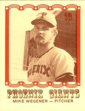 1976 Phoenix Giants Caruso #10 Mike Wegener - NM Blank Back Baseball Card