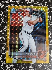 🕯IKE IRISH RC🕯2025 Bowman Draft Chrome 1st YELLOW GOLD Geometric REFRACTOR /75