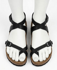 Birkenstock Yara Black Patent Birko-Flor Stra...