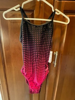 Sporti Molecule Thin Strap Women's Swimsuit, Size 30, Hot Pink and black, NWT
