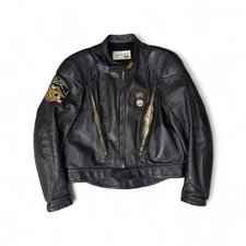 1970s Bates Leather Supervent Motorcycle Jacket Padded Armor Vent Rare Brown