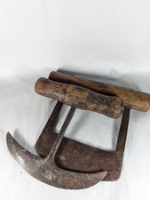 Antique American Circa 1800 Primitive Iron Hand-Forged Food Chopper/Ulu Set 2