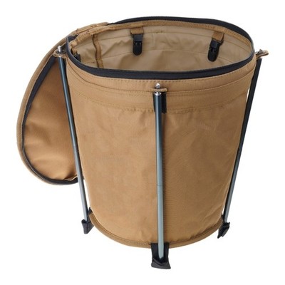 Folding Camping Trash Can Reusable Yard Waste Bag Portable Garbage Bin Container