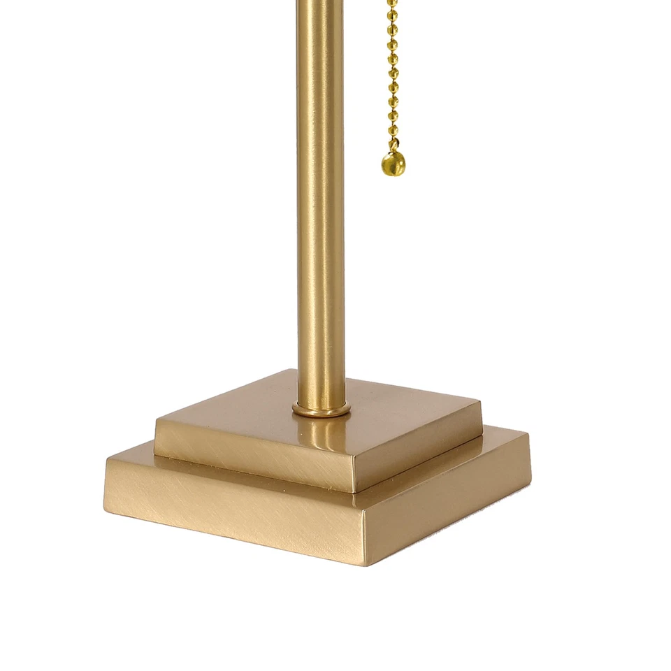 Bankerlampe Messing Glas 40 cm in Bronze Weiß Zugschalter E27 Schreibtischlampe - Bild 3 von 4