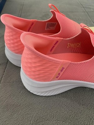 Skechers Ultra Flex 3.0 Shoes Womens Size 9.5 Pink/Yellow Slip-Ins