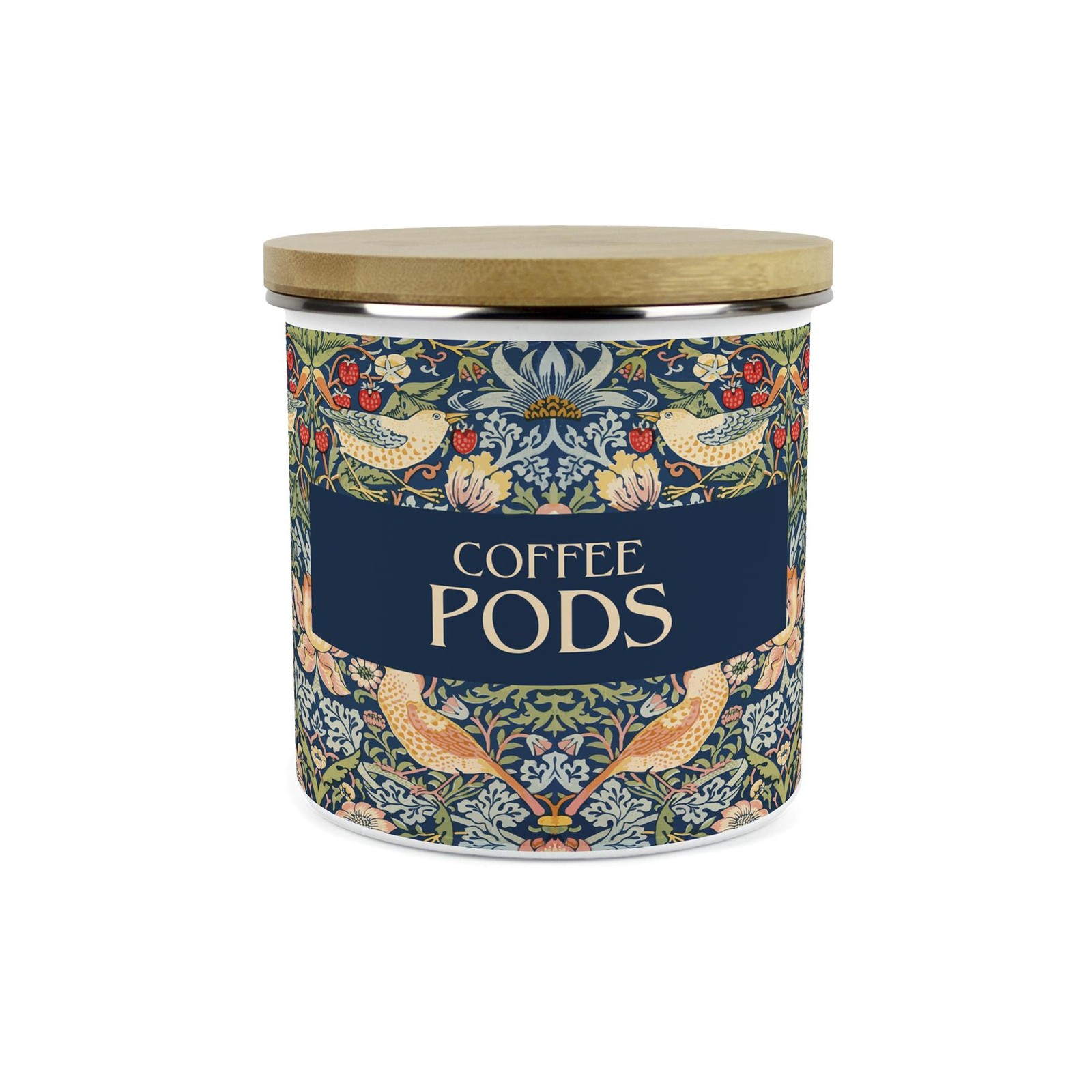 Purely Home Blue Strawberry Thief Large Kitchen Storage Canister - Blue / Large / Gloss - Image 2
