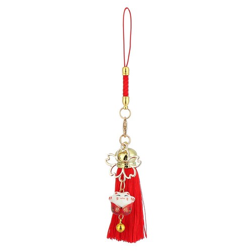 Wrist Rope Bag Charm Lucky Cat Bells Cell Phone Hang Rope Tassel Phone Lanyard - Photo 18 sur 19