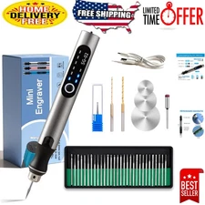 USB Rechargeable Engraving Pen - Cordless Mini Electric Engraver with 35 Bits