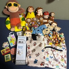 Ensemble de peluches George curieux comprenant une bouteille d'eau pour sac à...