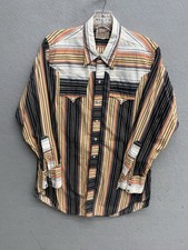 Vintage Rockmount Ranch Wear Shirt Pearl Snap Mens S Striped Rockabilly USA