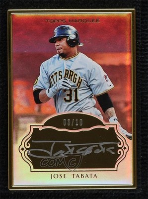 2011 Topps Marquee Museum Collection Gold Frame 8/10 Jose Tabata Auto 8j4