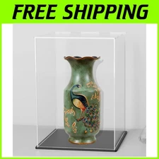 Professional Matte Black Display Case - 360° Clear Showcase for Toys & Trophies