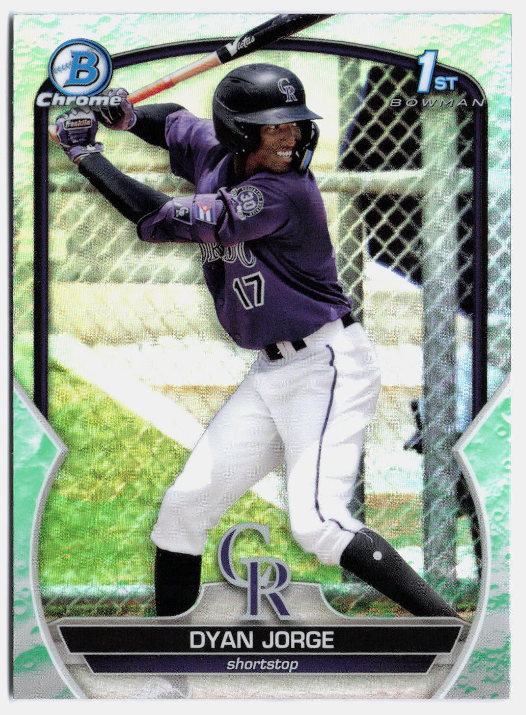 2023 Bowman #BCP-22 Dyan Jorge Chrome Prospects Lunar Glow Refractors