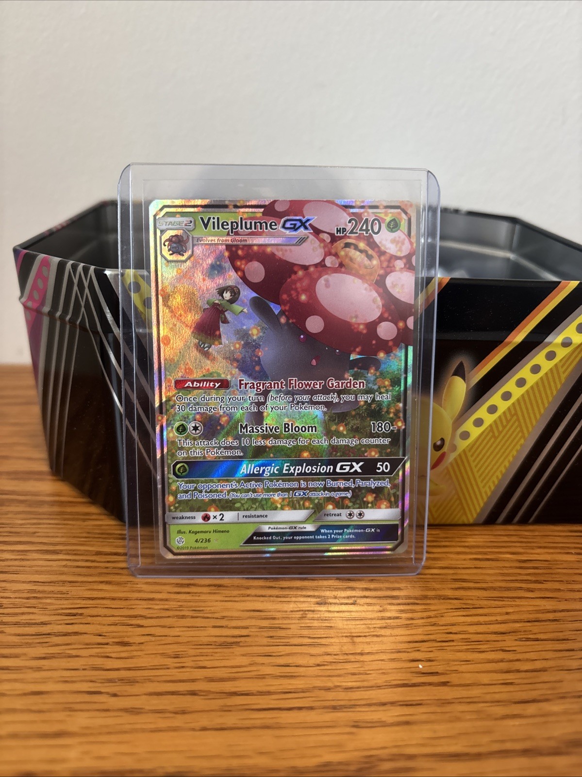 Pokémon Vileplume GX TCG Sun & Moon Cosmic Eclipse Holo Ultra Rare Card 4/236