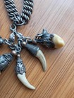 Antique 19thC Bavarian 800 Silver Charivari Hunting 6-Charm Chain Fox Deer Badge — photo 5