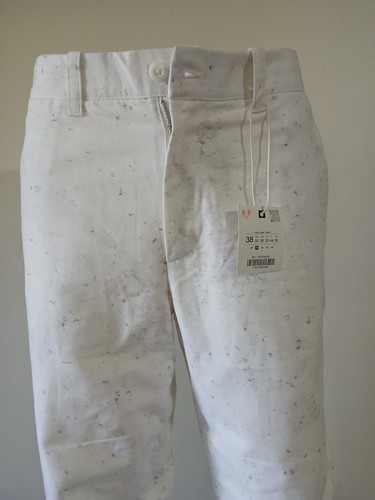 30 WAIST WIDE FIT ABSTRACT PRINT WHITE PANTS - Picture 13 of 14