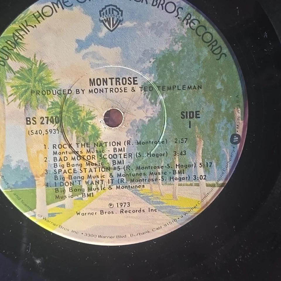 Montrose–Montrose–1973 Warner Bros–BS 2740 1X Artisan Vinyl Record LP Foto 3 de 4