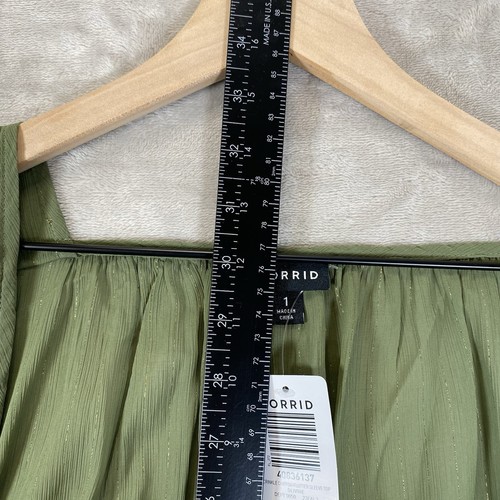 Torrid Top Crinkle Chiffon 1X Flutter Sleeve Green NWT - Picture 4 of 7