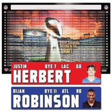Fantasy Football Draft Board Kit - NEW for 2026 - LARGE Player Stickers  Board